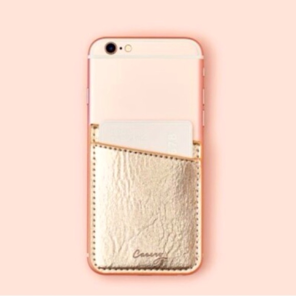 CASERY 3”x4” Metallic Rose Gold Phone Pocket Wallet Case